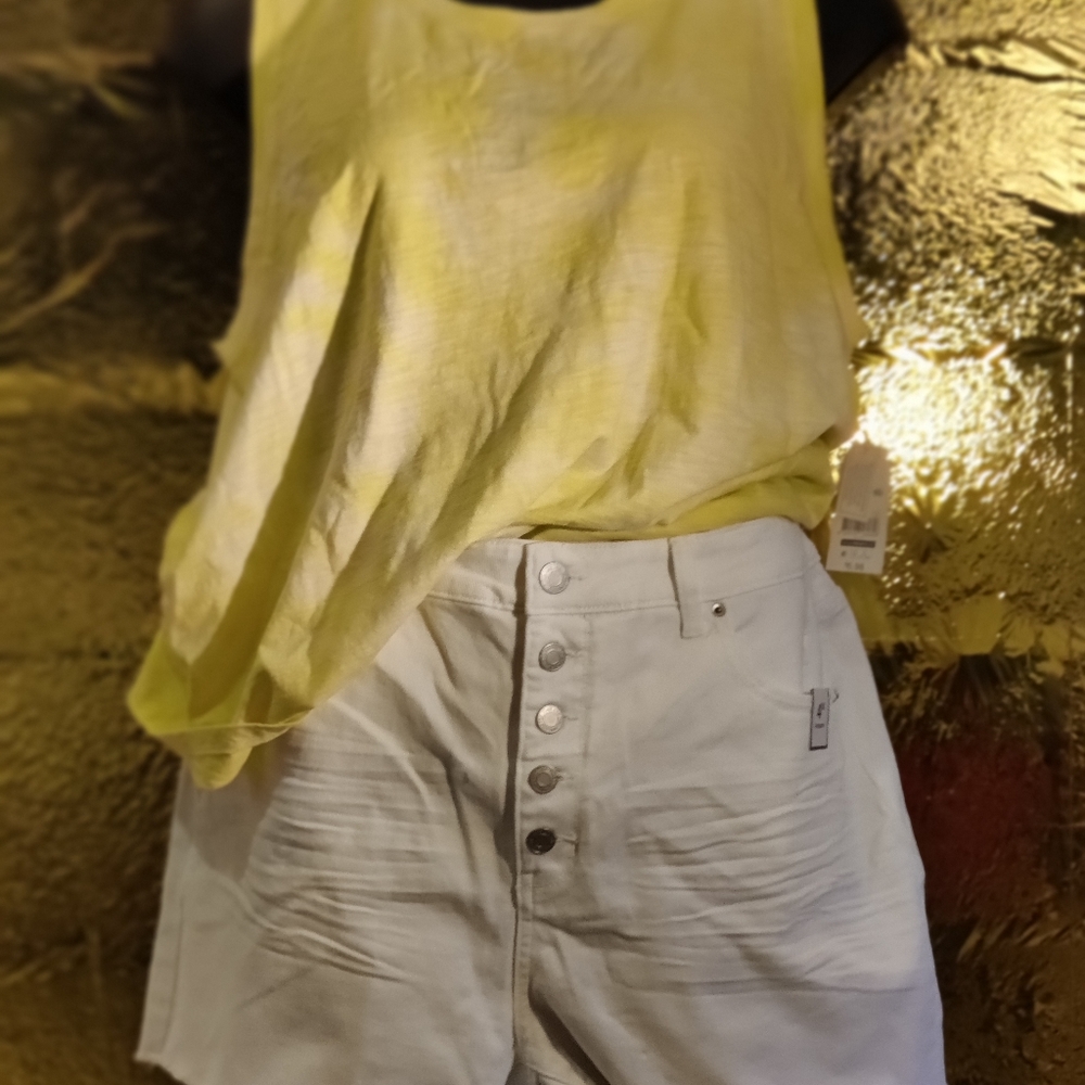 White jean shorts